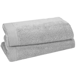 Serviette De Toilette|Sensei Maison Lot de 2 serviettes de toilette 500 g/m² Gris Perle 50x90 cm STUDIO