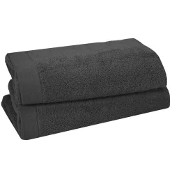 Serviette De Toilette|Sensei Maison Lot de 2 serviettes de toilette 500 g/m² Carbone 50x90 cm STUDIO