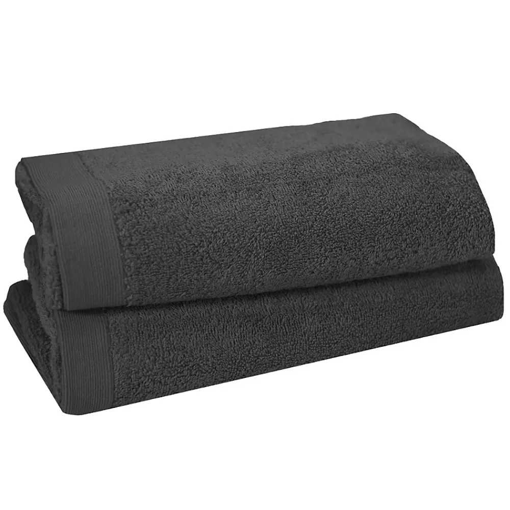 Serviette De Toilette|Sensei Maison Lot de 2 serviettes de toilette 500 g/m² Carbone 50x90 cm STUDIO
