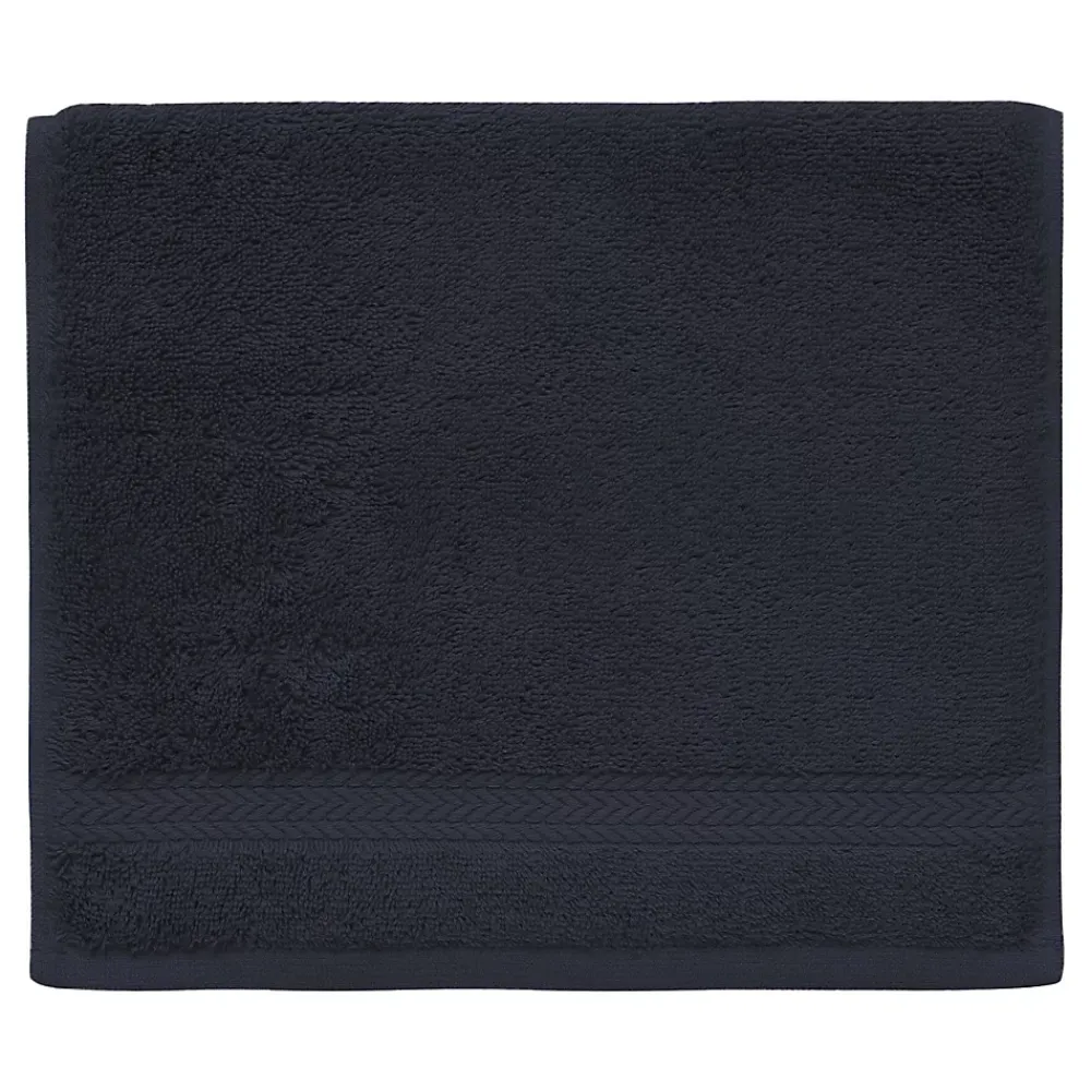 Serviette De Toilette|Sensei Maison Lot de 3 serviettes invité 550 g/m² Bleu Nuit 30x50 cm LUXURY