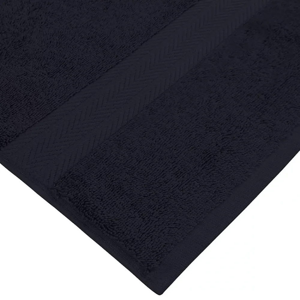 Serviette De Toilette|Sensei Maison Lot de 3 serviettes invité 550 g/m² Bleu Nuit 30x50 cm LUXURY