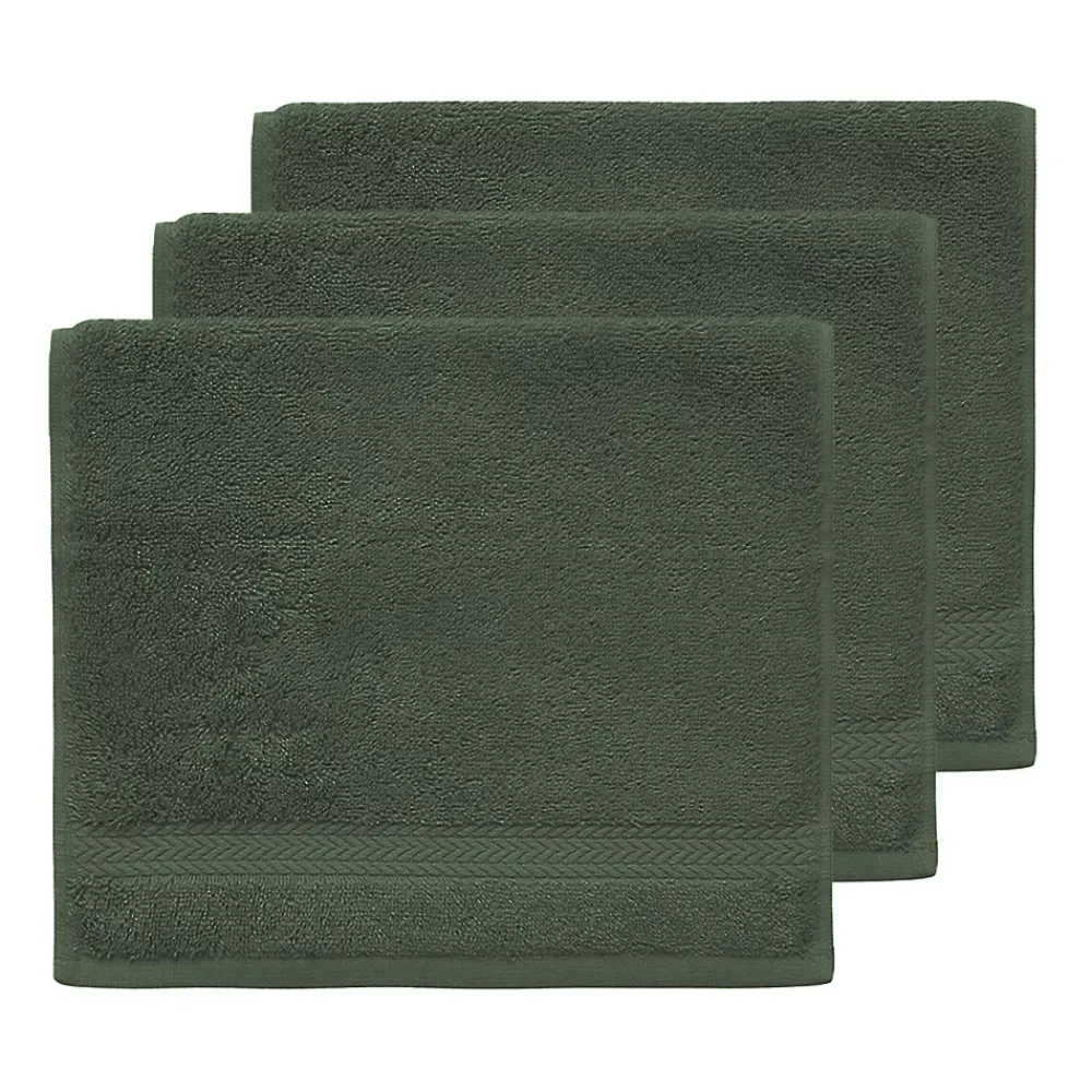 Sensei Maison Lot de 3 serviettes invité 550 g/m² Eucalyptus 30x50 cm LUXURY