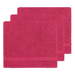 Serviette De Toilette|Sensei Maison Lot de 3 serviettes invité 550 g/m² Rose Indien 30x50 cm LUXURY