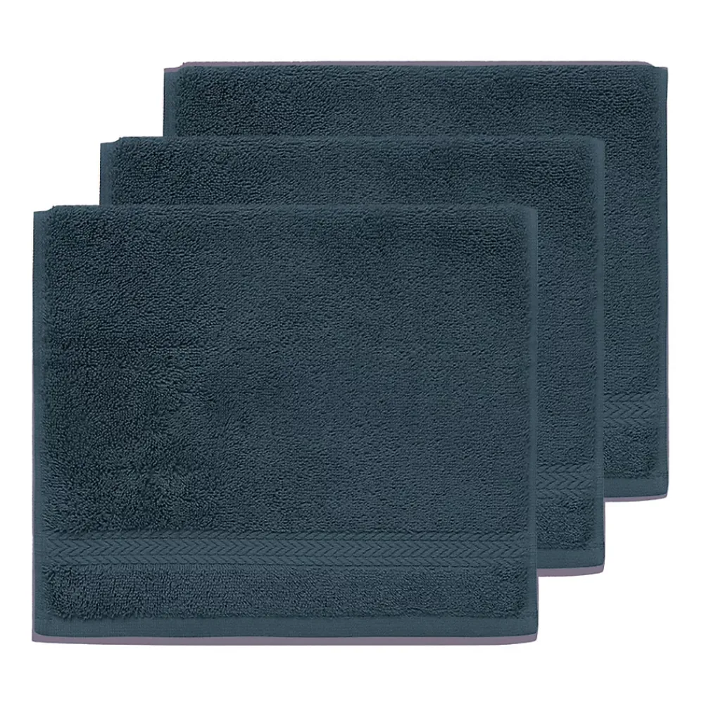 Serviette De Toilette|Sensei Maison Lot de 3 serviettes invité 550 g/m² Denim 30x50 cm LUXURY
