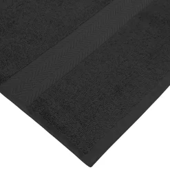 Serviette De Toilette|Sensei Maison Lot de 3 serviettes invité 550 g/m² Noir 30x50 cm LUXURY