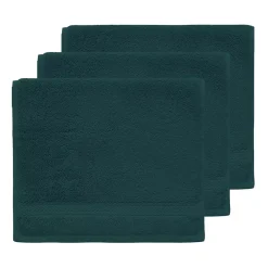 Serviette De Toilette|Sensei Maison Lot de 3 serviettes invité 550 g/m² Petrol 30x50 cm LUXURY