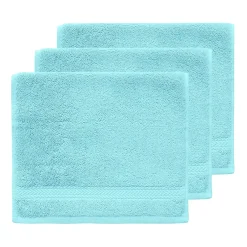 Sensei Maison Lot de 3 serviettes invité 550 g/m² Bleu Turquoise 30x50 cm LUXURY