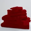 Tradilinge Lot de 2 Serviettes Invités Unies et Colorées (33x50 cm - Griotte)