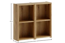 Furnidea Lot de 2 étagères cube suspendues 60 x 57 cm NOVA chêne Coast Evoke