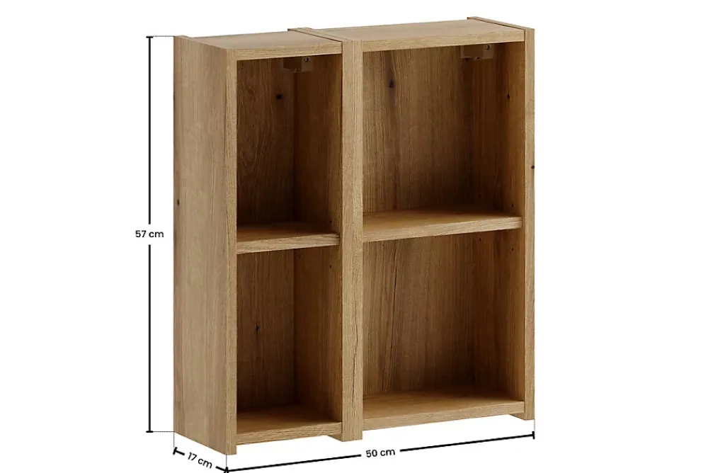 Furnidea Lot de 2 étagères cube suspendues 50 x 57 cm NOVA chêne Coast Evoke