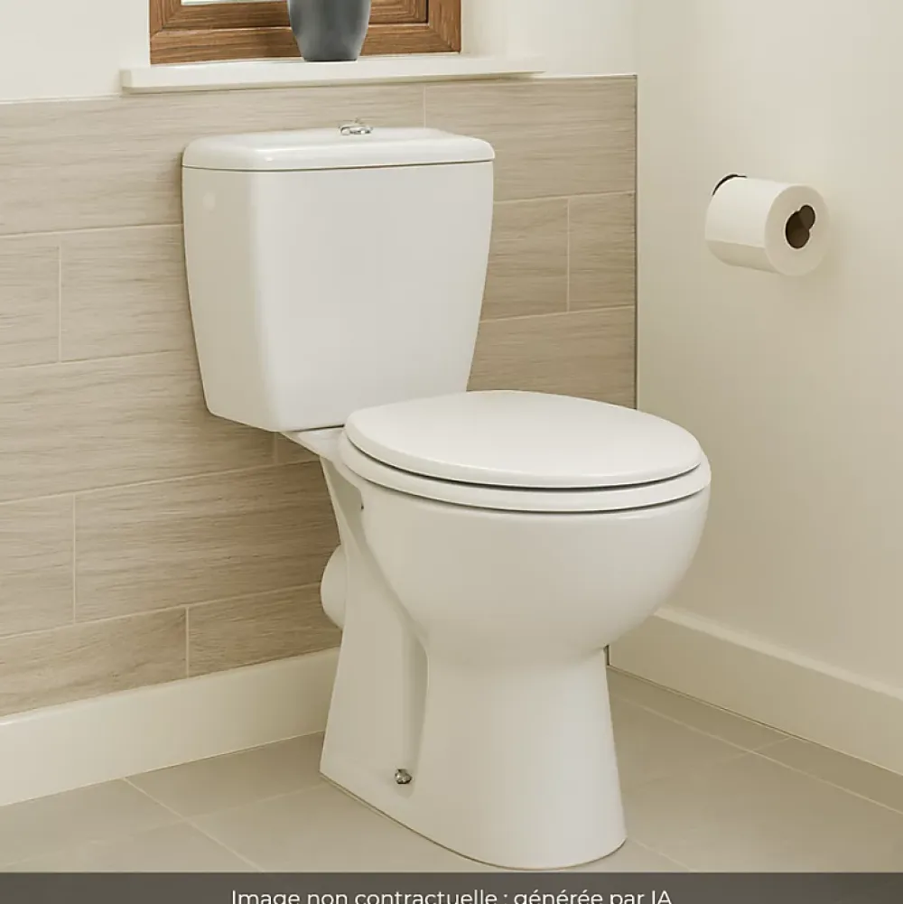 Jacob Delafon Lot de 2 WC à poser sortie horizontale Eolia avec abattant