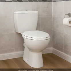 Jacob Delafon Lot de 2 WC à poser sortie horizontale Eolia avec abattant