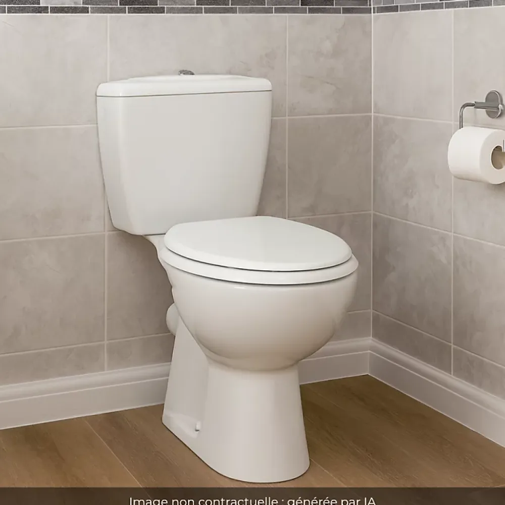 Jacob Delafon Lot de 2 WC à poser sortie horizontale Eolia avec abattant