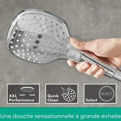 Colonne De Douche Encastrable|Hansgrohe Lot robinet douche encastré thermostatique Ecostat Square + Douche de tête Raindance E 240 fixation plafond