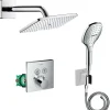 Hansgrohe Lot robinet douche encastré thermostatique + Douche de tête Raindance E 240 fixation murale