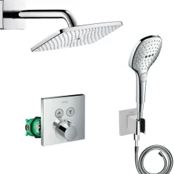 Hansgrohe Lot robinet douche encastré thermostatique + Douche de tête Raindance E 240 fixation murale