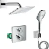 Hansgrohe Lot robinet douche encastré thermostatique Ecostat Square + Douche de tête Raindance E 240