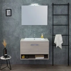 Ensemble Meuble De Salle De Bains|Kiamami Valentina Lotto Meuble De Salle De Bain Mural 80Cm Avec Lavabo Et Miroir