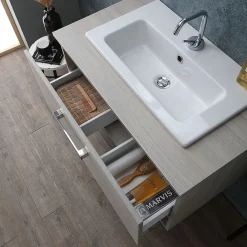 Ensemble Meuble De Salle De Bains|Kiamami Valentina Lotto Meuble De Salle De Bain Mural 80Cm Avec Lavabo Et Miroir