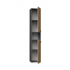 Meuble De Salle De Bains Faible Profondeur|Colonne De Salle De Bains|Topeshop LUANA - Meuble salle de bain 2 portes - 31x30x174 cm - Colonne rangement SDB