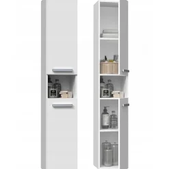 Topeshop LUANA - Meuble salle de bain 2 portes - Dimensions 31x30x174 cm - Colonne rangement SDB