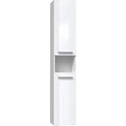 Topeshop LUANA - Meuble salle de bain 2 portes - 31x30x174cm - Colonne rangement SDB