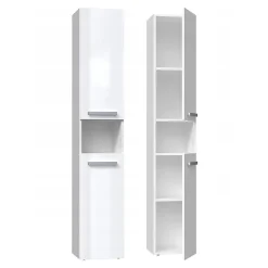 Topeshop LUANA - Meuble salle de bain 2 portes - 31x30x174cm - Colonne rangement SDB
