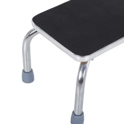 Homcom Marche avec barre d'appui - marchepied de sécurité - marche d'accès au bain - plateforme & patins antidérapants - acier galvanisé
