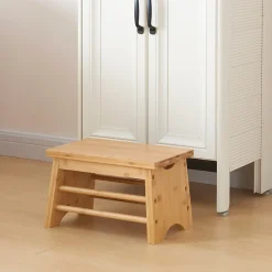 [En.Casa] Marchepied Ryslinge bambou 33 x 22 x 20 cm naturel en.casa