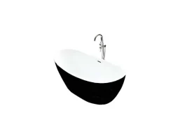 Baignoire Îlot|Sanita MAYA - Baignoire ilot - Noir - 80x150x68cm