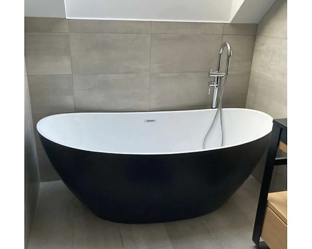 Sanita MAYA - Baignoire ilot - Noir - 80x170x68cm