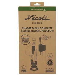 Nicoll Mécanisme double volume à câble et robinet flotteur -