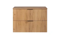 Furnidea Meuble à suspendre FLOW couleur chêne avec le plan 80 cm