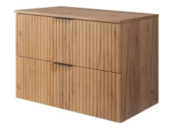 Furnidea Meuble à suspendre FLOW couleur chêne avec le plan 80 cm