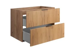 Furnidea Meuble à suspendre FLOW couleur chêne avec le plan 80 cm