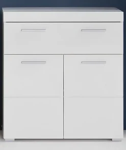 Chb Collection Meuble bas mélaminé blanc. L - H - P : 73 - 79 - 31 cm