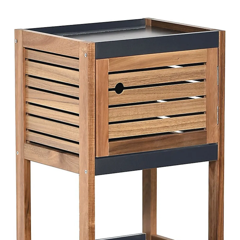 Etagère Salle De Bains|Tendance Meuble bas de rangement 1 porte en acacia