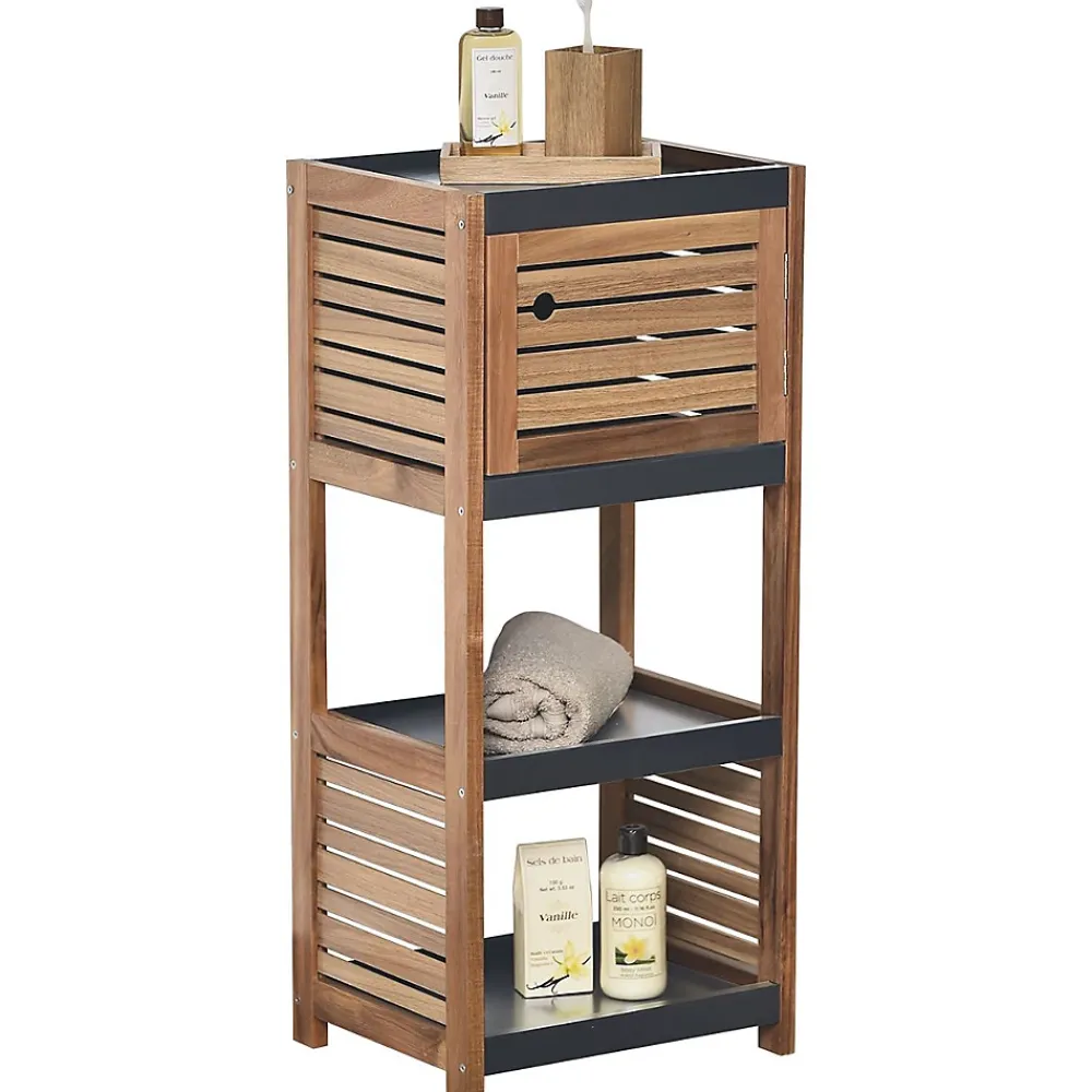 Etagère Salle De Bains|Tendance Meuble bas de rangement 1 porte en acacia