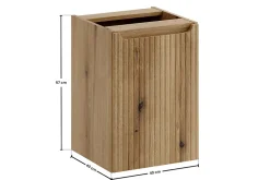 Armoire De Salle De Bains|Furnidea Meuble bas de salle de bain 40 cm avec panier à linge et plan NOVA chêne Coast Evoke