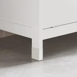 Armoire De Salle De Bains|Sobuy Meuble Bas de Salle de Bain avec 1 Tiroir, 1 Panier à Linge et 3 Panier, BZR77-W,