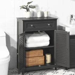 Sobuy Meuble Bas de Salle de Bain avec Tiroir, Buffet Commode, FRG238-DG,