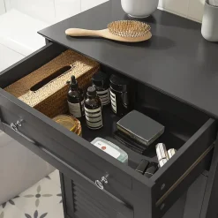 Sobuy Meuble Bas de Salle de Bain avec Tiroir, Buffet Commode, FRG238-DG,