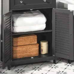 Sobuy Meuble Bas de Salle de Bain avec Tiroir, Buffet Commode, FRG238-DG,