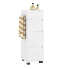 Sobuy Meuble Bas de Salle de Bain avec Tiroir, Compartiments et Porte-Serviette, BZR29-W,