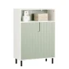 Armoire De Salle De Bains|Sobuy Meuble Bas de Salle de Bain Meuble de Rangement avec 2 Portes, BZR138-GR,