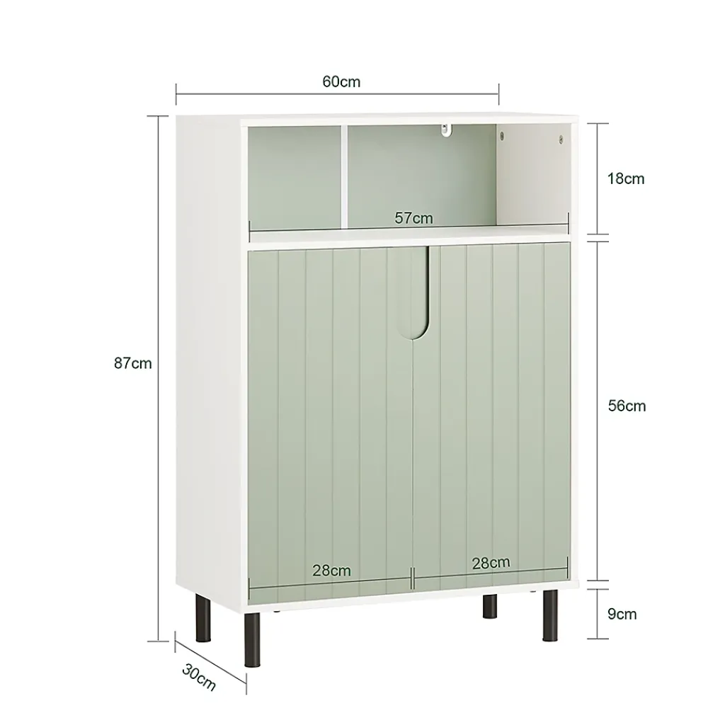 Armoire De Salle De Bains|Sobuy Meuble Bas de Salle de Bain Meuble de Rangement avec 2 Portes, BZR138-GR,