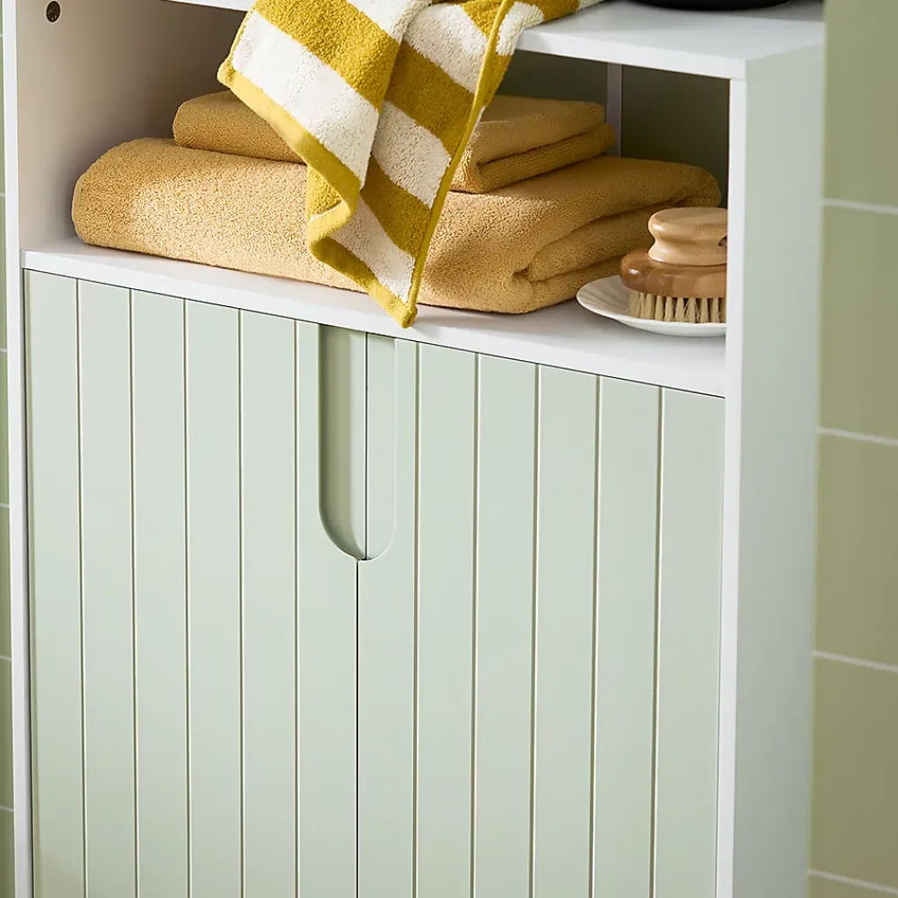 Armoire De Salle De Bains|Sobuy Meuble Bas de Salle de Bain Meuble de Rangement avec 2 Portes, BZR138-GR,