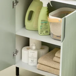 Armoire De Salle De Bains|Sobuy Meuble Bas de Salle de Bain Meuble de Rangement avec 2 Portes, BZR138-GR,