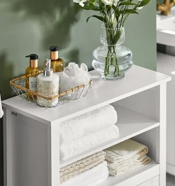 Armoire De Salle De Bains|Meuble De Salle De Bains Faible Profondeur|Sobuy Meuble Bas de Salle de Bain Buffet Commode Armoire de Rangement, BZR13-W,
