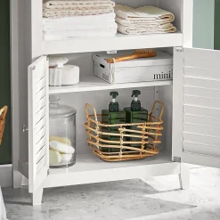 Armoire De Salle De Bains|Meuble De Salle De Bains Faible Profondeur|Sobuy Meuble Bas de Salle de Bain Buffet Commode Armoire de Rangement, BZR13-W,